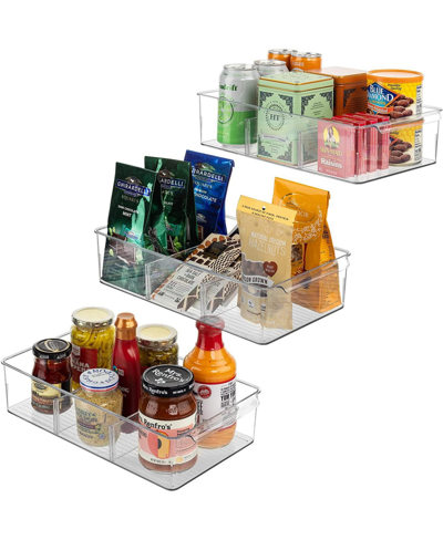 Sorbus Storage Bins With Removable Compartments In Clear