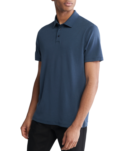 Calvin Klein Men's Short Sleeve Supima Cotton Polo Shirt In Ink