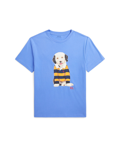 Polo Ralph Lauren Kids' Big Boys Dog-print Cotton Jersey T-shirt In Harbor Island Blue