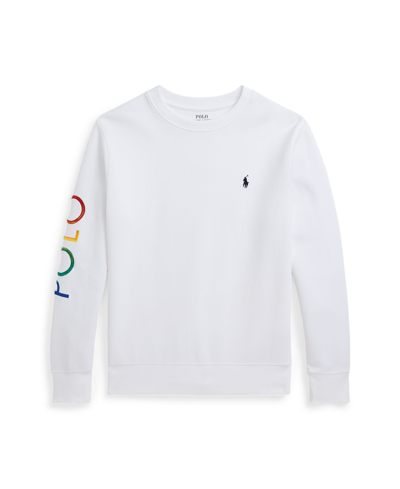 Polo Ralph Lauren Kids' Big Boys Ombre-logo Double-knit Sweatshirt In White