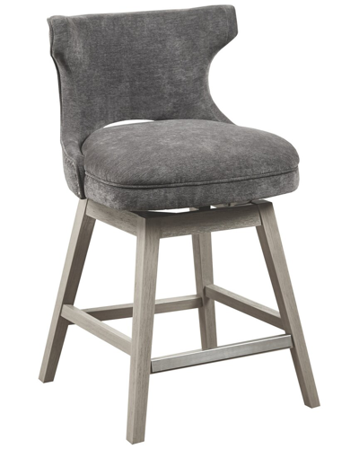 Madison Park Emmett 25.75" High Swivel Counter Stool In Grey