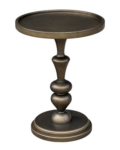 Madison Park Del Mar 18" Plywood And Solid Wood Pedestal Accent Table In Bronze