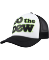 LIDS MEN'S WHITE, BLACK MOUNTAIN DEW DO THE DEW FOAM TRUCKER ADJUSTABLE HAT