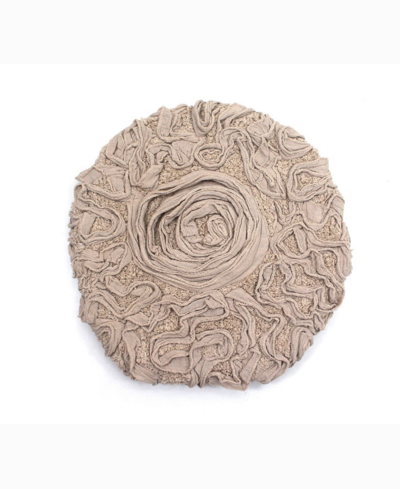 Home Weavers Bell Flower Lid Cover, 18" X 18" In Linen