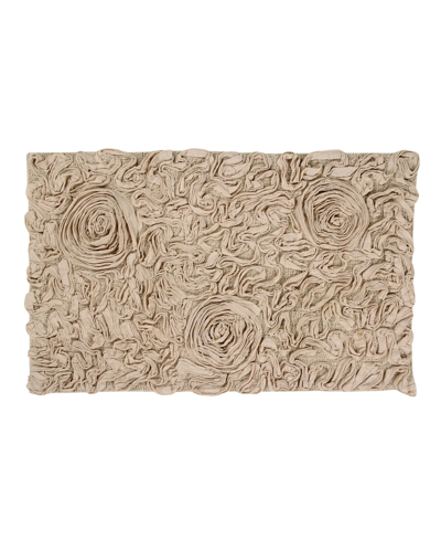 Home Weavers Bell Flower Bath Rug, 21" X 34" In Linen