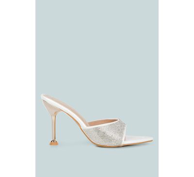 London Rag Sundai Diamante Ballroom Stiletto Sandals In White