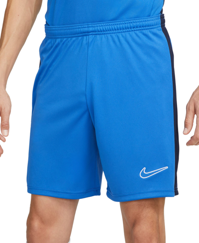 Nike Men's Dri-fit Academy Logo Soccer Shorts In Royal Blue,obsidian,(white)