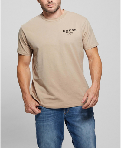 Guess Men's Signature Short Sleeve T-shirt In Tan