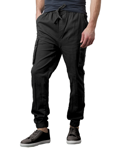 Galaxy By Harvic Men's Slim Fit Stretch Cargo Jogger Pants In Black