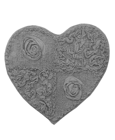 Home Weavers Modesto Heart Shaped Bath Rug, 25" X 25" In Grey