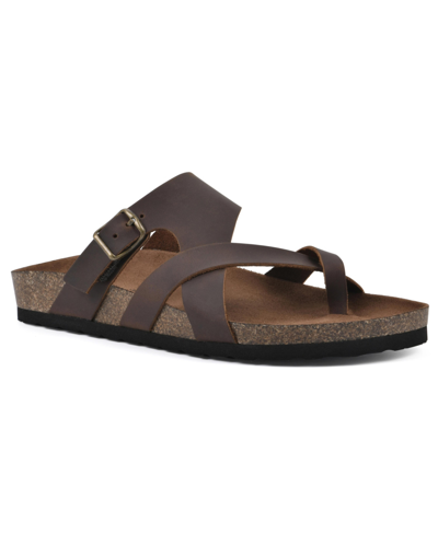 White Mountain Women's Graph Footbed Sandals In Brown Leather