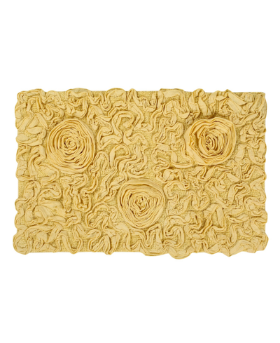 Home Weavers Bell Flower Bath Rug, 21" X 34" In Butter