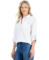 NAUTICA WOMEN'S ROLL-TAB BUTTON-FRONT SHIRT