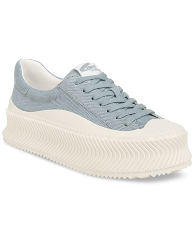 Circus Ny By Sam Edelman Women's Tatum Platform Lace-up Sneakers In Washed Glacial Blue Denim