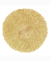 Home Weavers Bell Flower Bath Rug, 30" Round In Butter