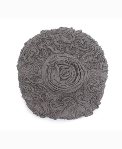 Home Weavers Bell Flower Lid Cover, 18" X 18" In Grey