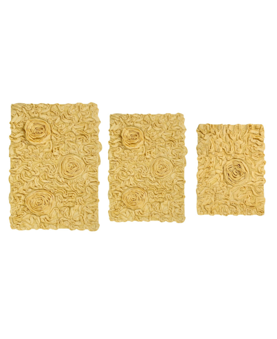 Home Weavers Bell Flower 3-pc. Bath Rug Set In Butter