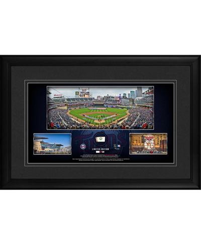 Fanatics Authentic Minnesota Twins Framed 10" X 18" Stadium Panoramic Collage With A Piece Of Game-used Baseball In Multi