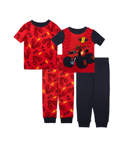 Blaze And The Monster Machines Kids' Toddler Boys Cotton 4 Piece Pajama Set In Assorted