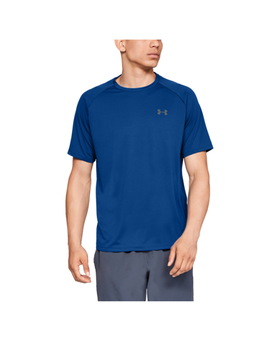 Under Armour Men's Tech Short Sleeve In Royal Blue,graphite