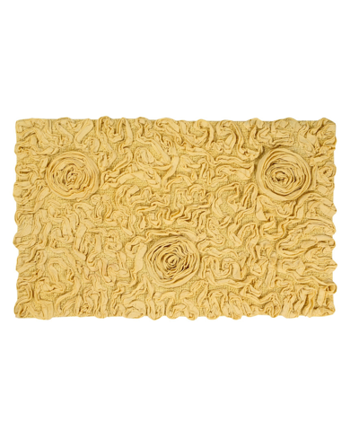 Home Weavers Bell Flower Bath Rug, 24" X 40" In Butter