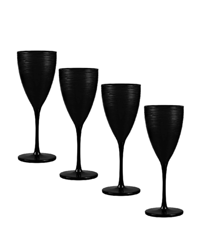 Qualia Glass Artisan 7.5 oz Wine Glass, Set Of 4 In Black