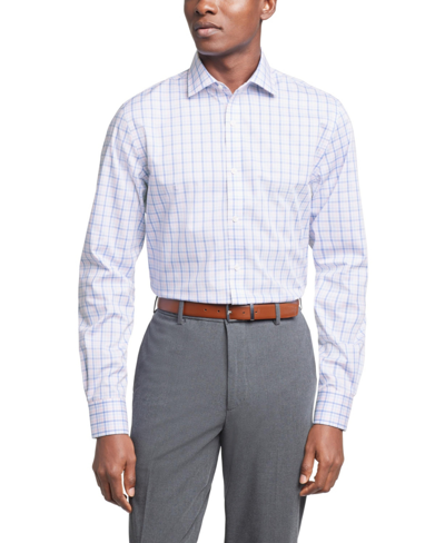 Tommy Hilfiger Men's Th Flex Slim Fit Wrinkle Resistant Stretch Twill Dress Shirt In Blue Multi