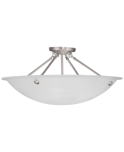 Livex Oasis Semi Flush Light In Nickel