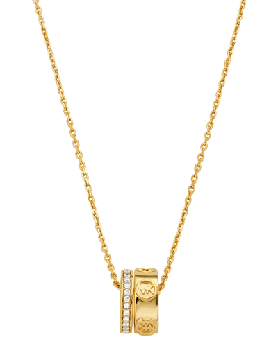 Michael Kors Gold-tone Or Silver-tone Logo Ring Pendant Necklace
