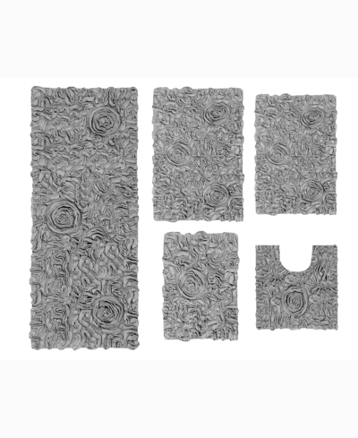 Home Weavers Bell Flower 5-pc. Bath Rug Set In Grey