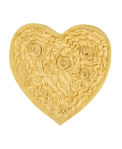 Home Weavers Bell Flower Heart Bath Rug, 25" X 25" In Butter