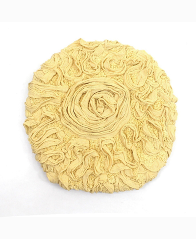 Home Weavers Bell Flower Lid Cover, 18" X 18" In Butter