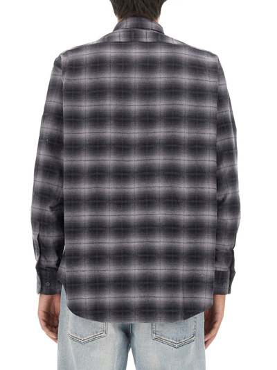 Aries Plaid Cotton-flannel Shirt In Black