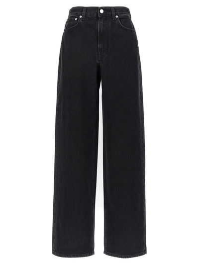 Loulou Studio Wide Leg Denim Pants In Black