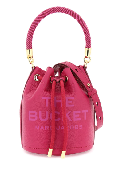 Marc Jacobs The Leather Bucket Bag In Lipstick Pink (fuchsia)