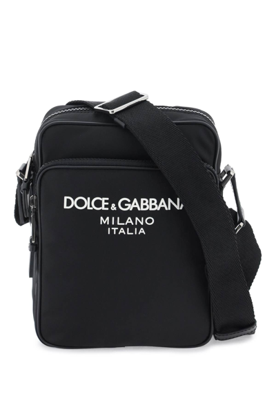 Dolce & Gabbana Nylon Crossbody Bag In Nero Nero (black)