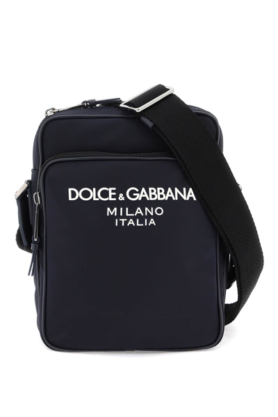 Dolce & Gabbana Nylon Crossbody Bag In Blu Blu Navy (blue)