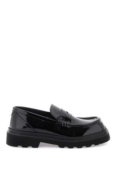 Dolce & Gabbana Patent Leather Mocassins In Nero