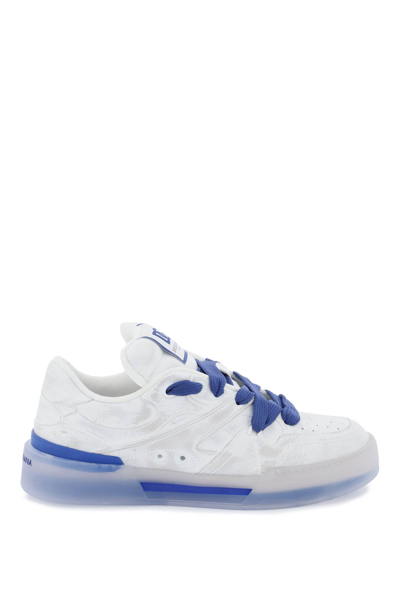 Dolce & Gabbana New Roma Sneakers In Bianco Bluette (white)