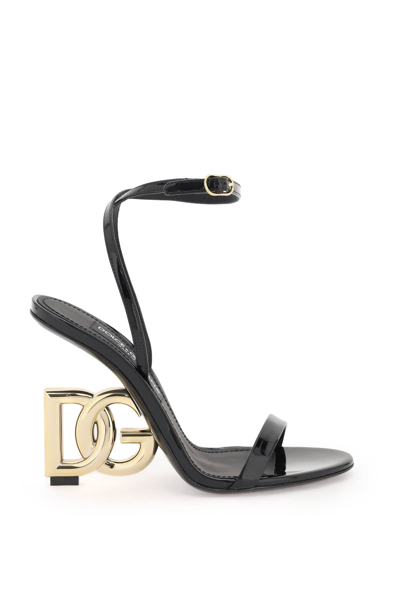 Dolce & Gabbana Sandals With Dg Heel In Nero (black)