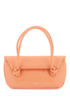 Jil Sander Peach Pink Leather Small Knot Handle Handbag In Peach Pearl (pink)