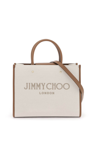 Jimmy Choo Avenue M Tote Bag In Natural Taupe Dark Tan Light G (beige)