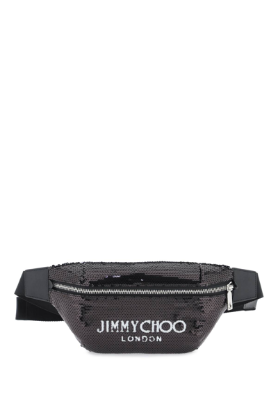 Jimmy Choo Finsley Beltpack In Black White Silver (black)