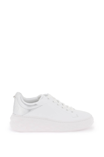Jimmy Choo Diamond Maxi/f Ii Sneakers In V White Silver (white)