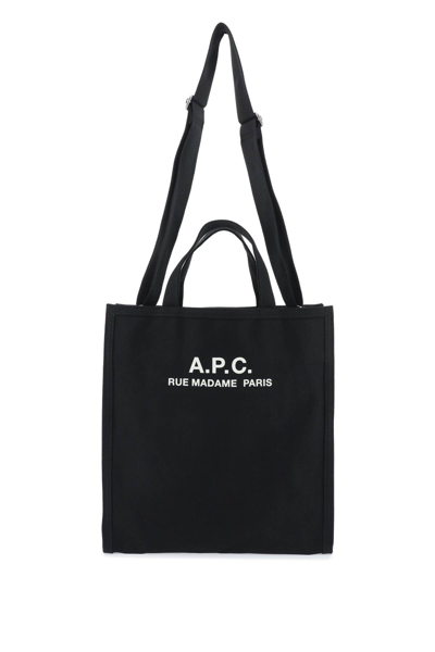 Apc Récupération Canvas Shopping Bag In Noir (black)