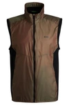 Hugo Boss Water-repellent Packable Gilet In Iridescent Ripstop Material In Light Red