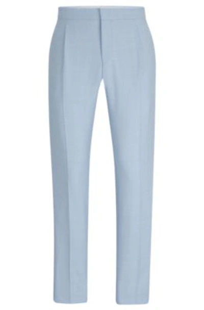 Hugo Slim-fit Trousers In Stretch Moulin Fabric In Light Blue
