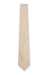 Hugo Boss Silk-jacquard Tie With Dot Motif In Light Beige