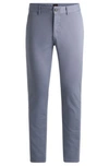 Hugo Boss Slim-fit Chinos In Stretch-cotton Satin In Dark Blue