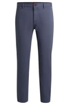 Hugo Slim-fit Chinos In Stretch-cotton Gabardine In Light Blue